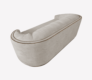Luxury Curved Velvet Sofa with Gold Accents & Modern Designer Style