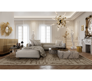 Luxury Brass Sideboard Cabinet with Sculptural Doors & Hidden Storage