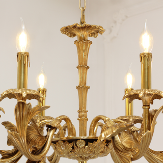 26X20 Inch 6 Lights Baroque Style European Antique Copper Chandelier