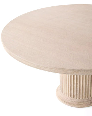 Collins Fluted Round Pedestal Dining Table, 60" or 72" Oak