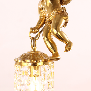 Mini Cast Copper Angel Crystal Pendant Light