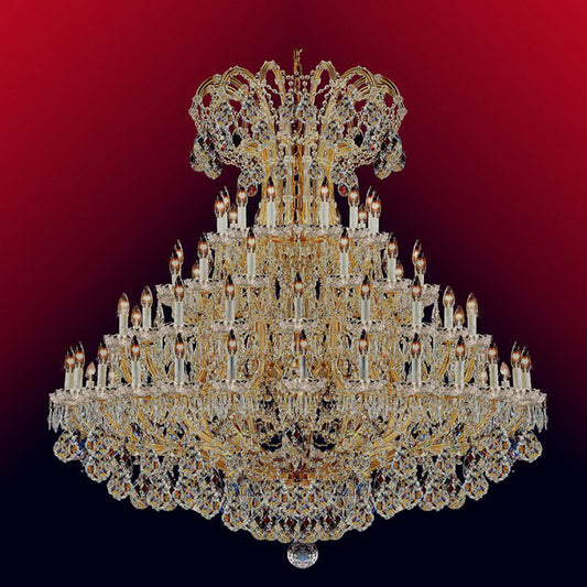 66 Lights Big Maria Theresa Chandelier 60 Inch Large Crystal Chandelier for Foyer