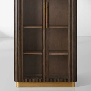 Finnley Glass Door Solid Wood Display Cabinet