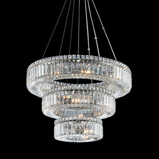 (12+18+26) Inch Round Crystal Chandelier Three Tiers Suspended Modern Chandelier