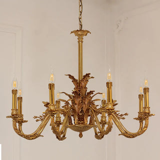 31X24 Inch 8 Lights European French Copper Chandelier Light for Bedroom/ Living Room