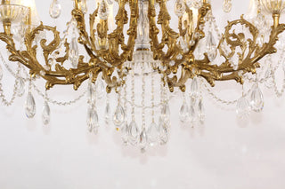 31X32 Inch 8 Lights Small Classical Candle Style Brass and Crystal Chandelier Lighting