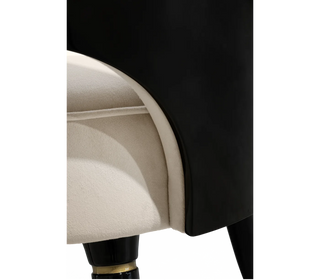 Collins with Armrest II Velvet Luxury Lacquered Dining Chair