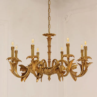 33X20 Inch 8 Lights Baroque Style European Antique Copper Chandelier