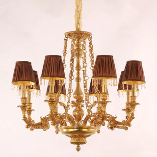 35X30 Inch 8 Lights Baroque Style Antique Copper Chandelier
