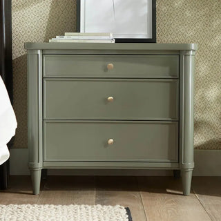 Henley Solid Mahogany Nightstand | 3-Drawer Bedroom Storage Cabinet