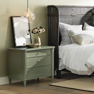 Henley Solid Mahogany Nightstand | 3-Drawer Bedroom Storage Cabinet