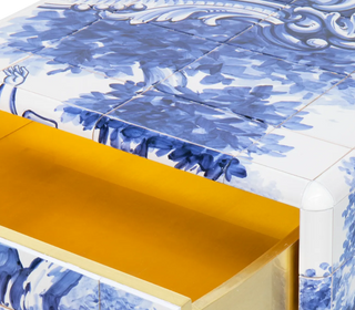 Heritage Azulejo Hand-Painted Ceramic Small Luxury Nightstand