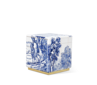 Heritage Azulejo Hand-Painted Ceramic Small Luxury Nightstand