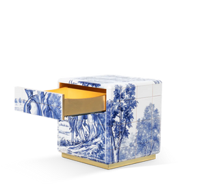 Heritage Azulejo Hand-Painted Ceramic Small Luxury Nightstand