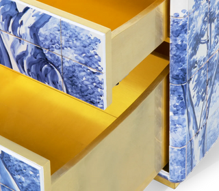 Heritage Azulejo Hand-Painted Ceramic Small Luxury Nightstand