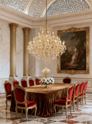 37 Lights Maria Theresa Chandelier 44 Inch Elegant Gold Crystal Lighting