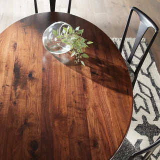 Jacob Oval Wood Dining Table – Solid Wood Modern Table with Vertex Base