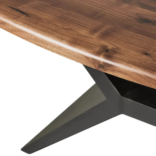 Jacob Oval Wood Dining Table – Solid Wood Modern Table with Vertex Base