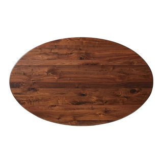 Jacob Oval Wood Dining Table – Solid Wood Modern Table with Vertex Base