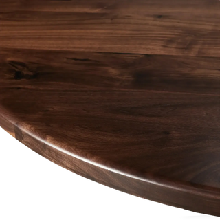 Jacob Solid Walnut Round Dining Table | Statement Sculptural Base Contemporary Furniture