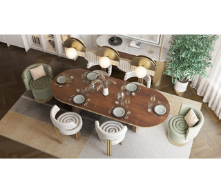 Kerr Tiered Velvet Polished Brass Dining Chair