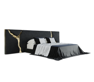 Lapiaz Kintsugi Velvet Polished Gold Luxury Headboard