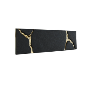 Lapiaz Kintsugi Velvet Polished Gold Luxury Headboard