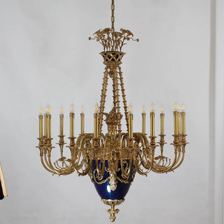 40X51 Inch 15 Lights Baroque Style Cast Copper Angles Antique French Empire Brass Chandelier