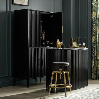 Louis Wood Bar Cabinet Constructivist-Inspired Wine Cabinet With Drawer