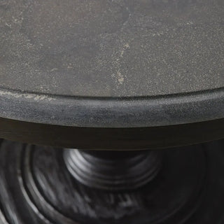 Luca Round Natural Stone Dining Table | Solid Pine Base Rustic Modern Dining Furniture