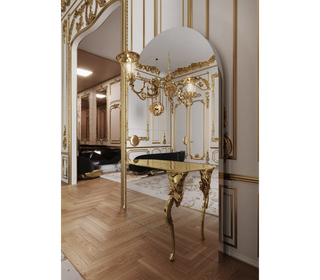 Lumiere Consoles Victorian Cast Brass Mirror Entryways Cabinet Table