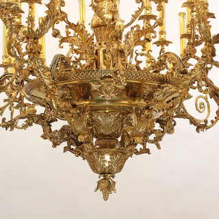 41X43 Inch 24 Lights Baroque Style Antique French Copper Chandelier