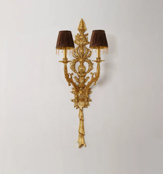 42 Inch Height 2 Lights European Style Brass Wall Sconce