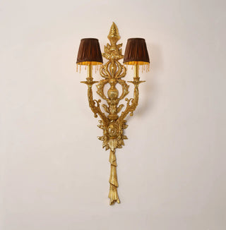 42 Inch Height 2 Lights European Style Brass Wall Sconce