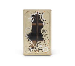 Luxury Baron Safe with Electric Opening System, Gold-Plated Brass & Walnut Root Interior