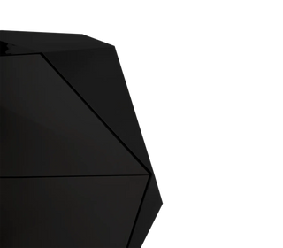 Luxury Black Faceted Sideboard Buffet Cabinet with Hidden Storage