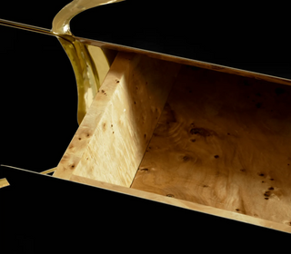 Luxury Black Gold Sideboard Cabinet with Sculptural Cracked Design
