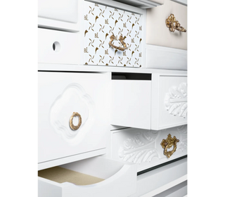 Luxury Black Sideboard Cabinet with Geometric Design & Hidden Storage