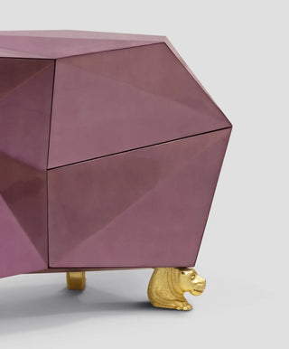 Luxury Diamond-Inspired Sideboard Cabinet with Black Gold Finish & Hidden Storage