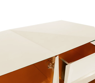 Luxury Emerald Green Sideboard Cabinet with Diamond-Inspired Faceted Design