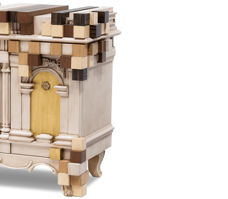 Luxury Mirrored Sideboard Buffet Cabinet with Gold Accents & Modern Storage