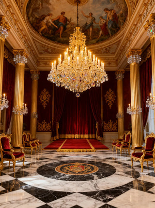 48 Lights Big Gold Maria Theresa Chandelier 63x71 Inch 63"W 71"H