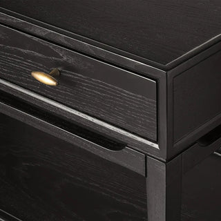 Mid Century Modern Nightstand Ash Wood – Bedroom Bedside Storage Cabinet Table