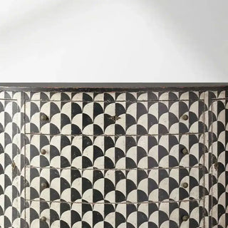 Modern Geometric Accent Cabinet with Drawers – Solid Wood Poplar Storage Cabinet