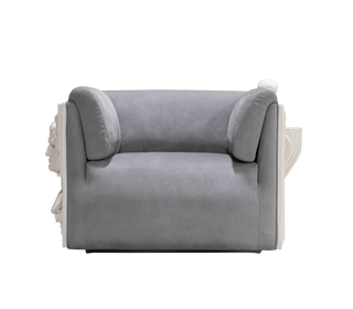 Luxury Versailles Style Armchair with Carved Wooden Frame & Upholstered Design
