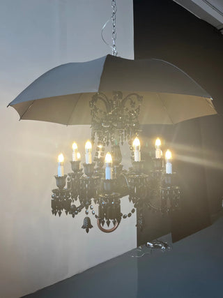 12 Lights Black Baccarat Crystal Lighting with Umbrella