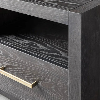 Modern Minimalist Wood Nightstand – Parsons Style Bedside Table with Storage Drawer