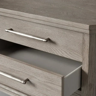 Modern Oak Nightstand with 3 Drawers and Soft-Close – Solid Wood Bedside Storage Cabinet
