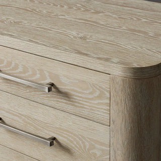 Modern Solid Oak Nightstand 2 Drawer – Minimalist Wood Bedside Table with Storage for Bedroom