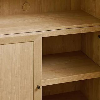 Nason Modular Oak Tall Display Cabinet for Modern Living Room